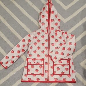 Tahari Kids Strawberry Print Raincoat - Pink & Red